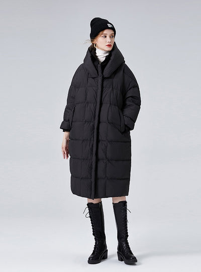 Loose Hooded Padded Ladies Down Jacket Coat