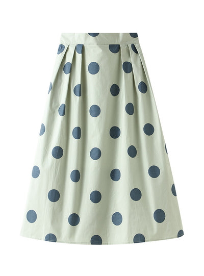 Medium-length Polka Dot Contrast Skirt