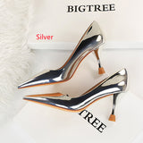 Metallic Patent Leather Bright Shoes