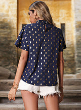 Printed Short-sleeved Polka-dot Shirt