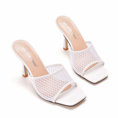 Breathable Fish Mouth Square Head High Heel Sandals