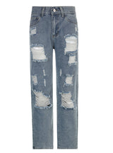 Irregular Leg Holes Straight Jeans