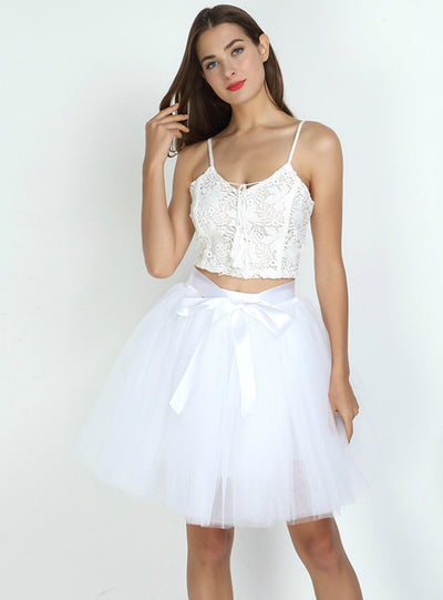 Womens 7 Layers Midi Tulle Skirt Fashion Tutu Skirts