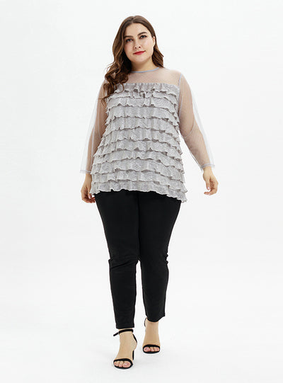 Perspective Ruffle Loose Personality Tops