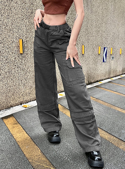 Retro Multi-pocket High Waist Jeans