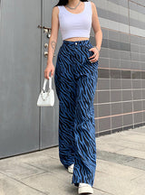 Printed Street Loose Casual Straight Pants