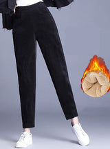 Plush Thick Casual Pants Women's Corduroy Warm Pants