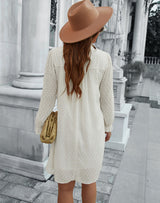 Jacquard Wool Ball Flowing Dress