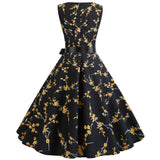 Sleeveless Round Neck Flower Print Dress