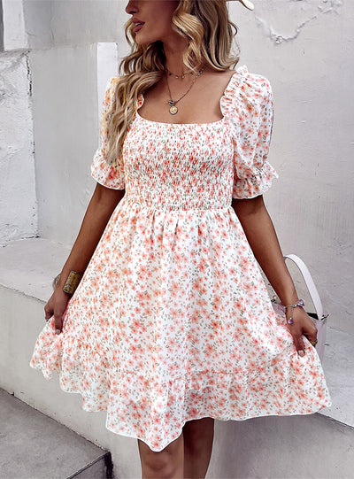 Summer Floral Dress Pastoral Style