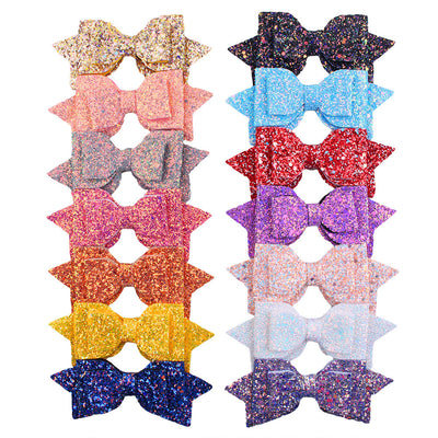 1Piece 5 Inch Baby Girl Big Glitter Hair Bow Kids