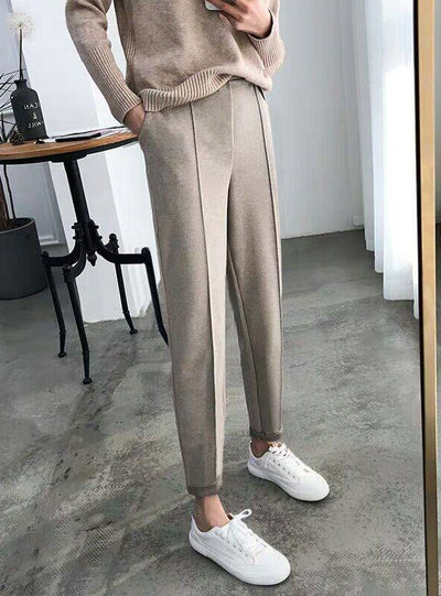 Winter Thicken Women Pencil Pants Wool Pants