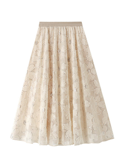 Heavy-duty Beaded Lace Skirt