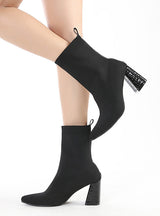 Black Pointed Female Riding Booties