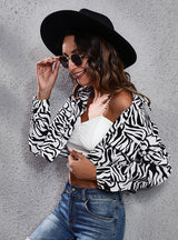 Zebra Long Sleeve Thin Coat