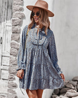 Long Sleeve Floral Casual Dress