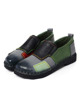 Leather Loafers Women Mixed Colors Handmade