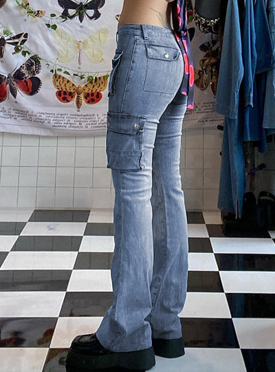 Low Waist Multi Pocket Gradient Jeans