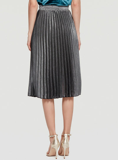 Pleated Skirt High Waist Slim Waist Beach Dress 