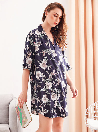 Long Ice Silk Pajamas Home Sleepwear