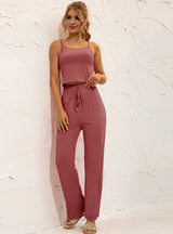 Loose Sling Wide Leg Two-piece Suit