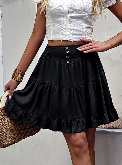 Mid-waist Casual Joker Skirt