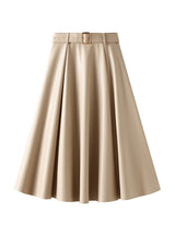 Women High Waist Leather Skirt