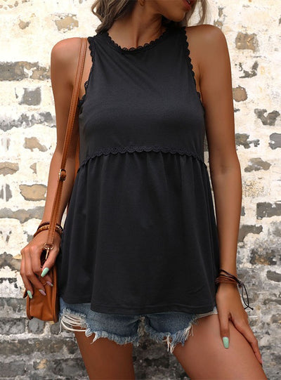 Sleeveless T-shirt Stitching Doll Shirt Top