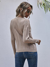 Twisted Pullover Long Sleeve Knitted Bottoming Shirt