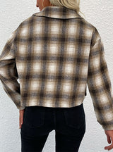 Plaid Retro Woolen Lapel Coat