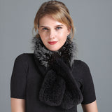 Rex Fur Scarf Women's Knitted Thick Warm