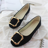 Women's Shoes Square Buckle Flat Shoes