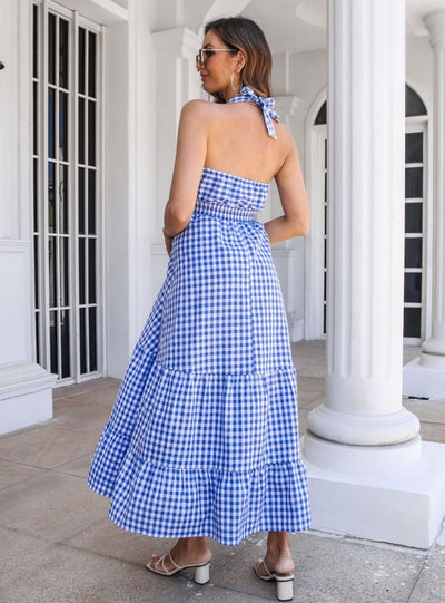 Plaid Bohemian Holiday Flounced Dress