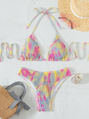 Sexy Multicolor Strap Two-piece Swimsuit