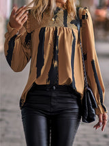 Loose Long-sleeved Round Neck Top Shirt