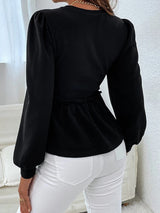 Loose Bubble Sleeve Long Sleeve Shirt