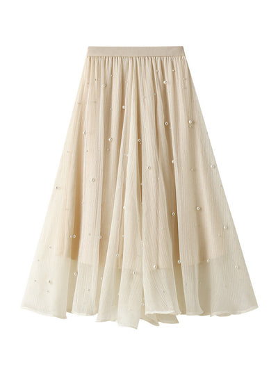 Irregular Ruffled Beaded Skirt