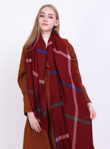 Vintage Cashmere Plaid Scarf Warm Shawl