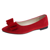 Women's Suede Bow Flat Shoes