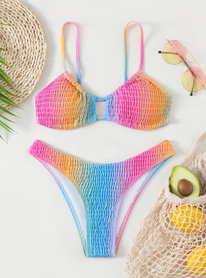 Multicolor Gradient Cable Sexy Bikini