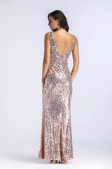 Sexy V-neck Sleeveless Sequined Dress