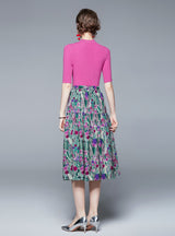 Retro Swing Skirt+Irregular Knitted Two-piece Suit