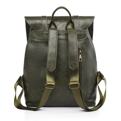 Soft Leather PU Retro Large Capacity Backpack