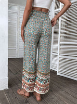 Bohemian Wide-leg Printed Pants