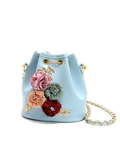 Flowers Bucket Bags Mini Shoulder Bags With Chain 