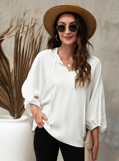 Loose Top Bat Sleeve Chiffon Shirt