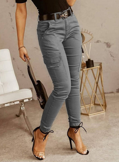 Women Low Waist Button Pocket Overalls