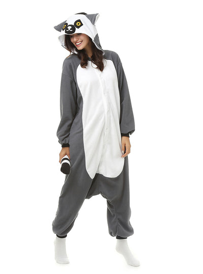 Ringed Tail Monkey Winter Warm Sleepwear