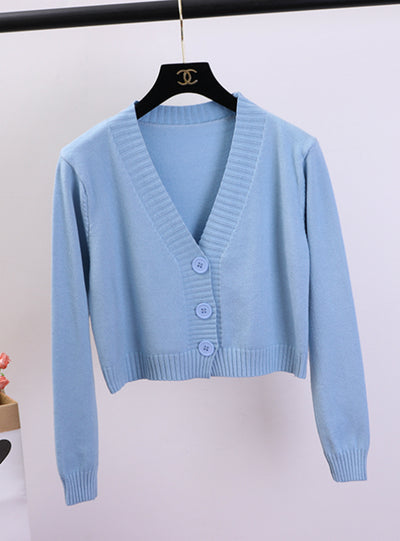 Women's Cropped Cardigan Sweaters Female Sweater