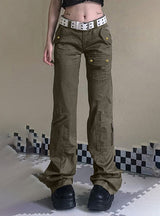 Asymmetric Pocket Loose Straight Jeans